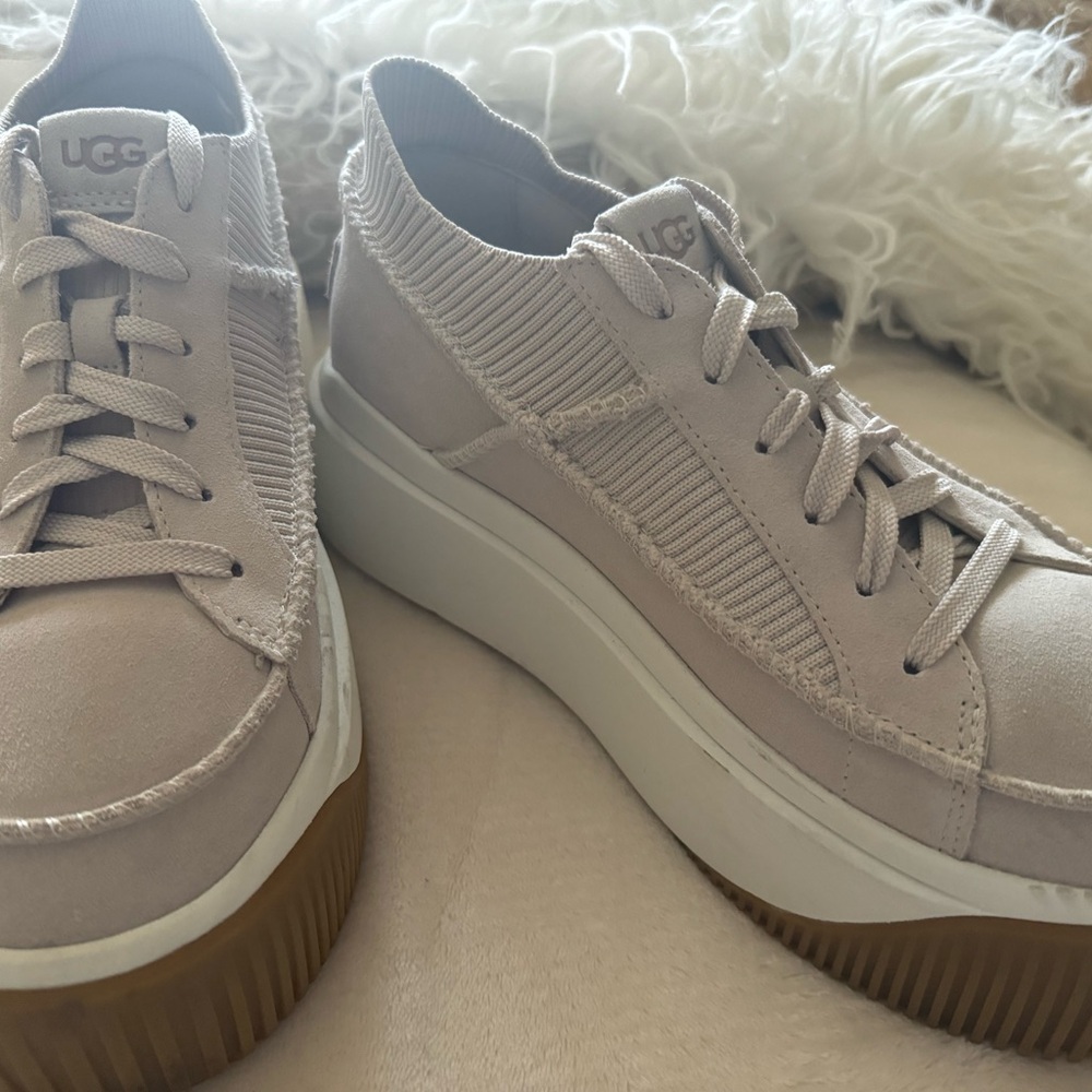 UGG Cream Platform Sneakers with Chunky Sole